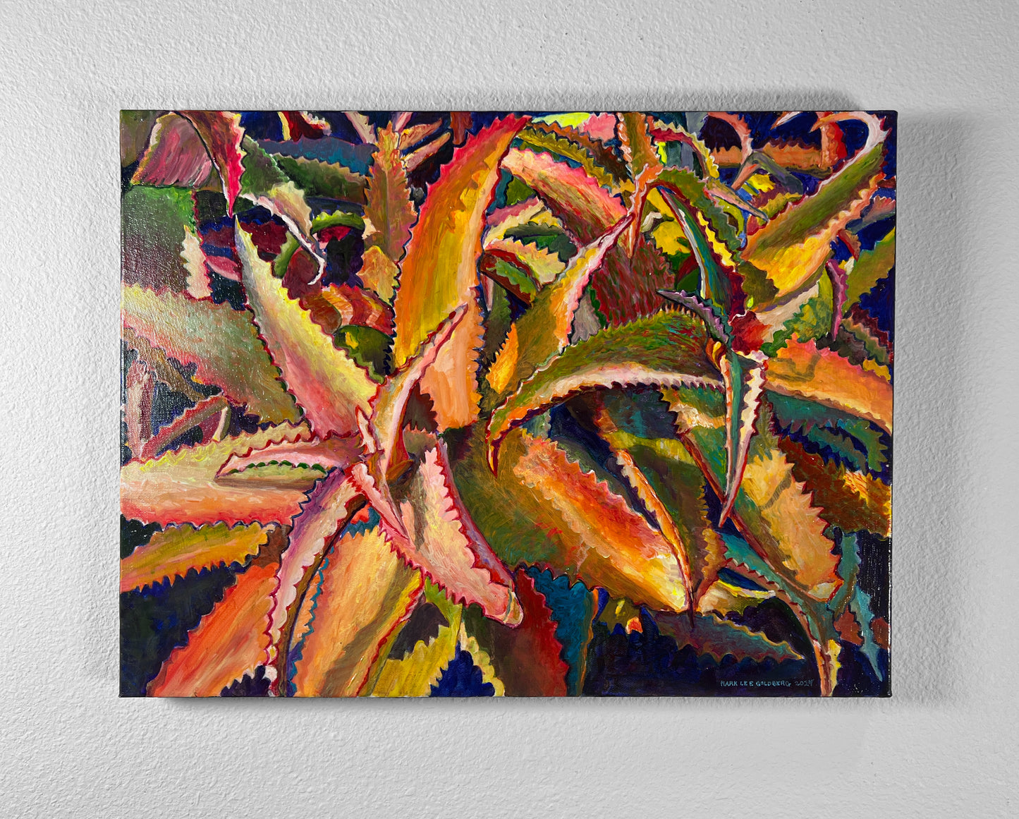 Original and painted artwork by Mark Lee Goldberg
Aloe Cameronii, 2024
Acrylic On Canvas, 18" x 24"