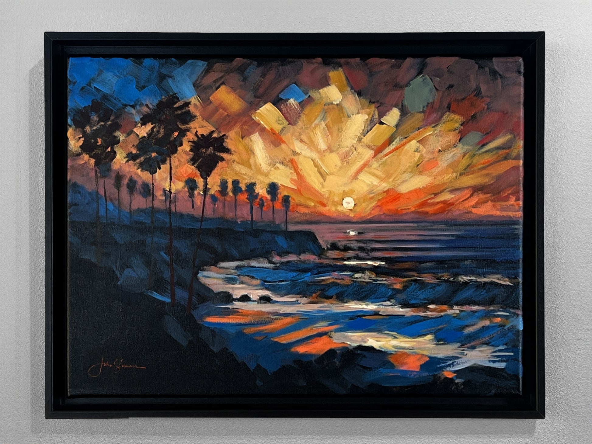 Original Acrylic On Canvas handprinted original painting by artist John Sumner
Golden Sunset, 2024
Acrylic on Canvas, 12" x 16"
Realist, Impressionist