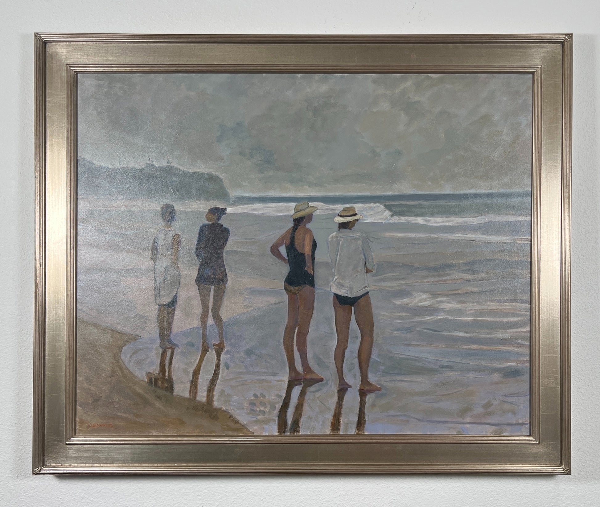 Original painting by artist John Sumner
Grey Day at Cardiff Beach, 2019
Acrylic on Canvas, 31.5" x 39.5"
Modern Realism, Impressionism