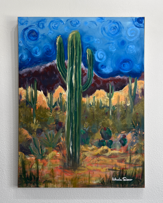 Original Hand Painted Painting by Palm Springs Artist Wade Sisco - 36x48 -LGBTQ Art-SaguaroSantaAnas