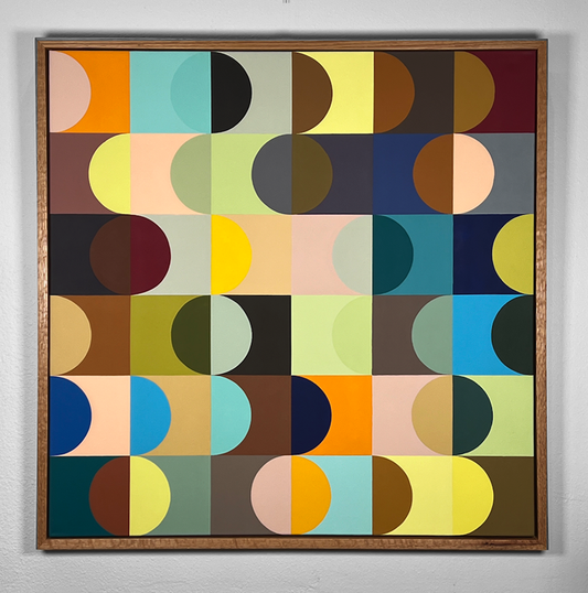 Original acrylic on canvas painting - Paul Sarkis
Echoes, 2024&nbsp;
Acrylic on Canvas, 36" x 36"
Geometric Abstraction, Minimalist