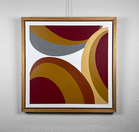 Original Hand Painted Geometric Southwest Art by Palm Springs Artist Paul Sarkis Strata, 2023 Acrylic on Canvas, 24" x 24" Geometric Abstraction, Minimalist