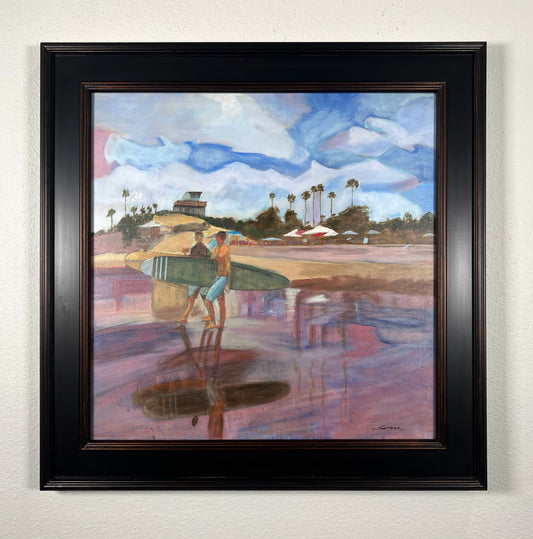 Original hand painted fine art by artist John Sumner
Surf's Up, Encinitas, 2018
Acrylic on Canvas, 24" x 24"
Realist, Impressionist