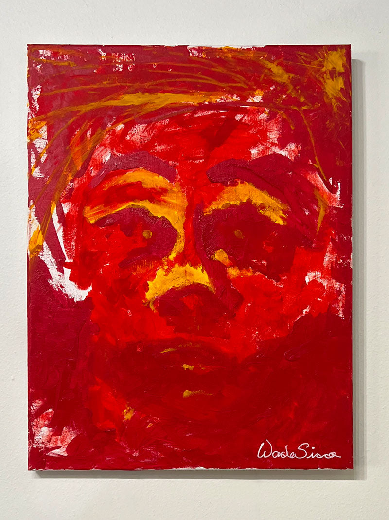 Warhol On Fire Original Hand Painted and Signed Acrylic Painting For Sale by Artist Wade Sisco of Palm Springs California