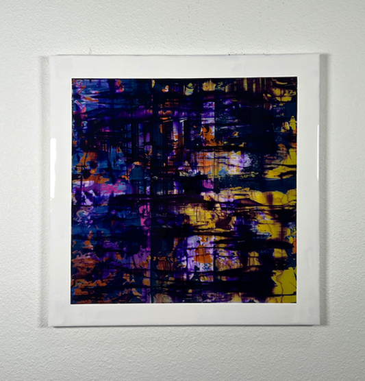 Original art hand painted by Palm Springs Artist James Fraser Cathedral Window, 2024 Acrylic Resin 24" x 24" Contemporary Abstract ExpressionismCathedral_Window_IMG_5290-_1