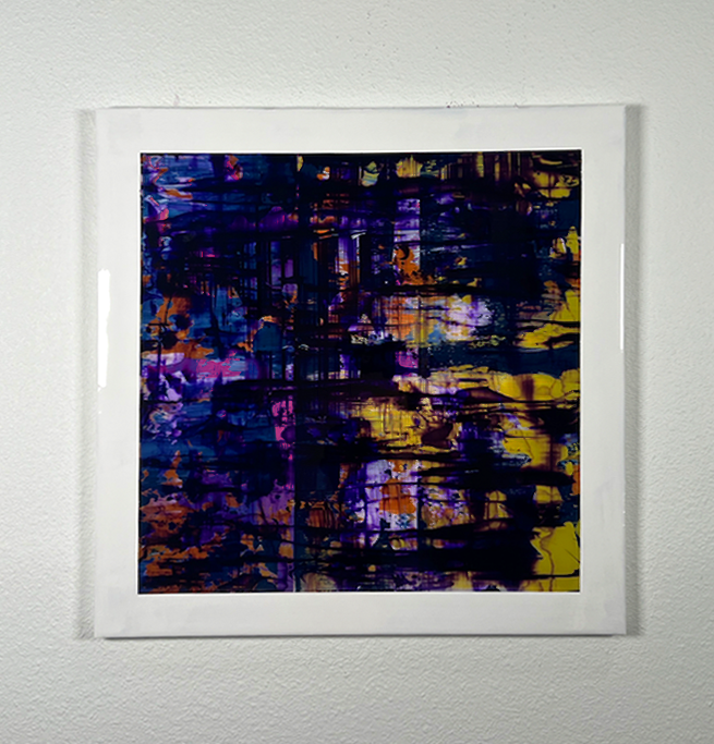 Original art hand painted by Palm Springs Artist James Fraser Cathedral Window, 2024 Acrylic Resin 24" x 24" Contemporary Abstract ExpressionismCathedral_Window_IMG_5290-_1