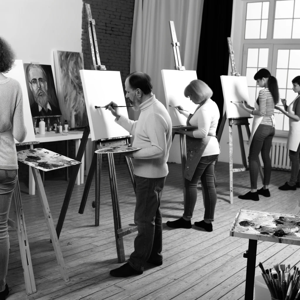 palm-springs-artists-painting-in-art-gallert